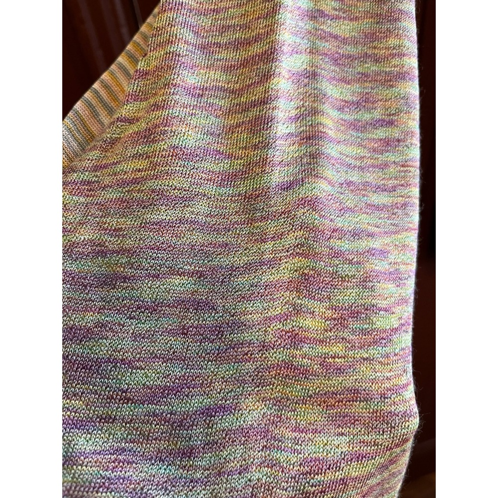 Vintage Missoni 100% Silk Knit 2 Piece Set Pants Top Orange Lilac Multi Italy - Picture 6 of 9
